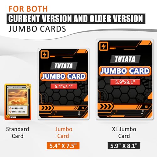 tutata Jumbo Card Sleeves 50 Pack – 3-Hole Binder Refill Pages for Oversized Cards (5.5x7.6 Inch Pockets)