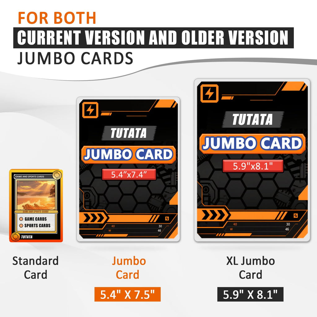 tutata Jumbo Card Sleeves 50 Pack – 3-Hole Binder Refill Pages for Oversized Cards (5.5x7.6 Inch Pockets)