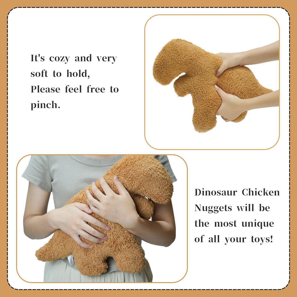 TVVPGG 15-Inch Dino Nugget Pillow – Ultra-Soft Chicken Nugget Plush for Kids and Adults
