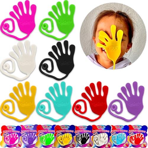 TwCare Jumbo Giant Sticky Hands 4-Pack – 12-Inch Stretchy Silicone Stress Relief Toys for Kids and Adults, Party Favors, Classroom Prizes