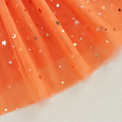 Twopumpkin Toddler Girl Halloween Costume – Witch Sparkle Cape & Pumpkin Dress (Orange, 18-24 Months)