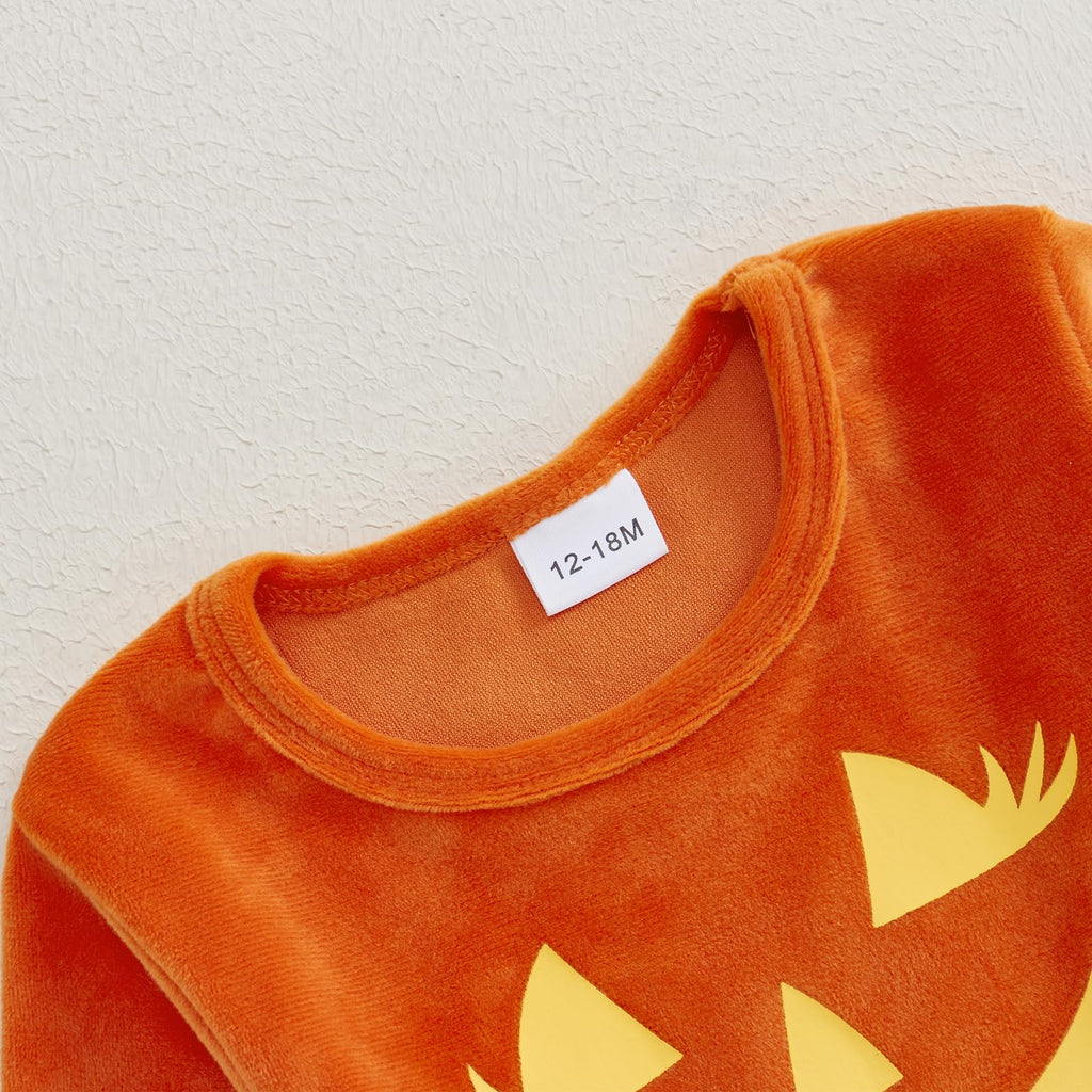 Twopumpkin Toddler Girl Halloween Costume – Witch Sparkle Cape & Pumpkin Dress (Orange, 18-24 Months)