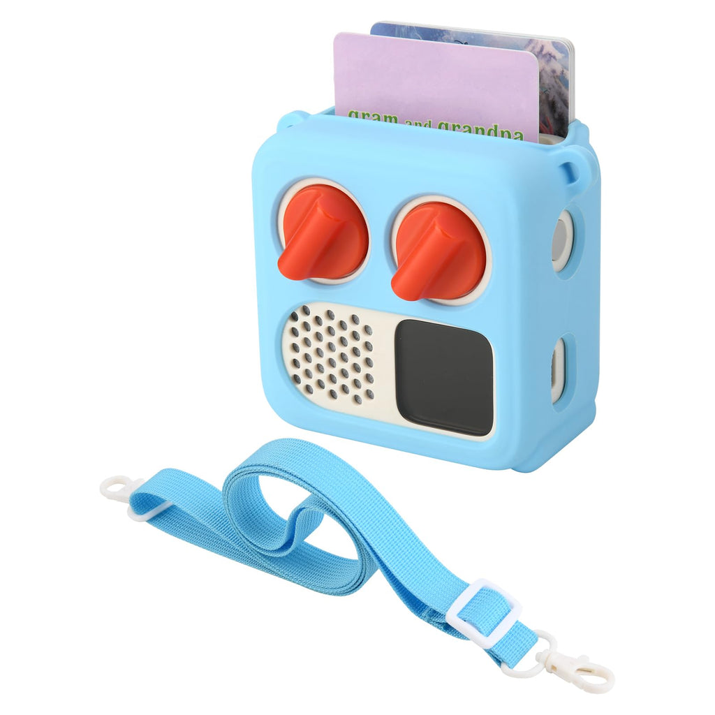 TXEsign Silicone Case Cover for Yoto Mini (2024 Edition) – Sky Blue with Adjustable Strap and Card Slot