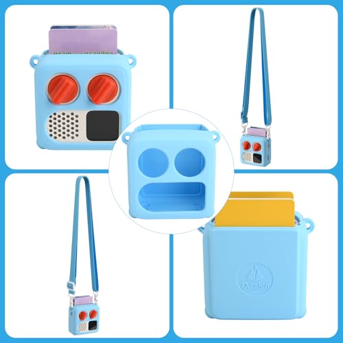 TXEsign Silicone Case Cover for Yoto Mini (2024 Edition) – Sky Blue with Adjustable Strap and Card Slot