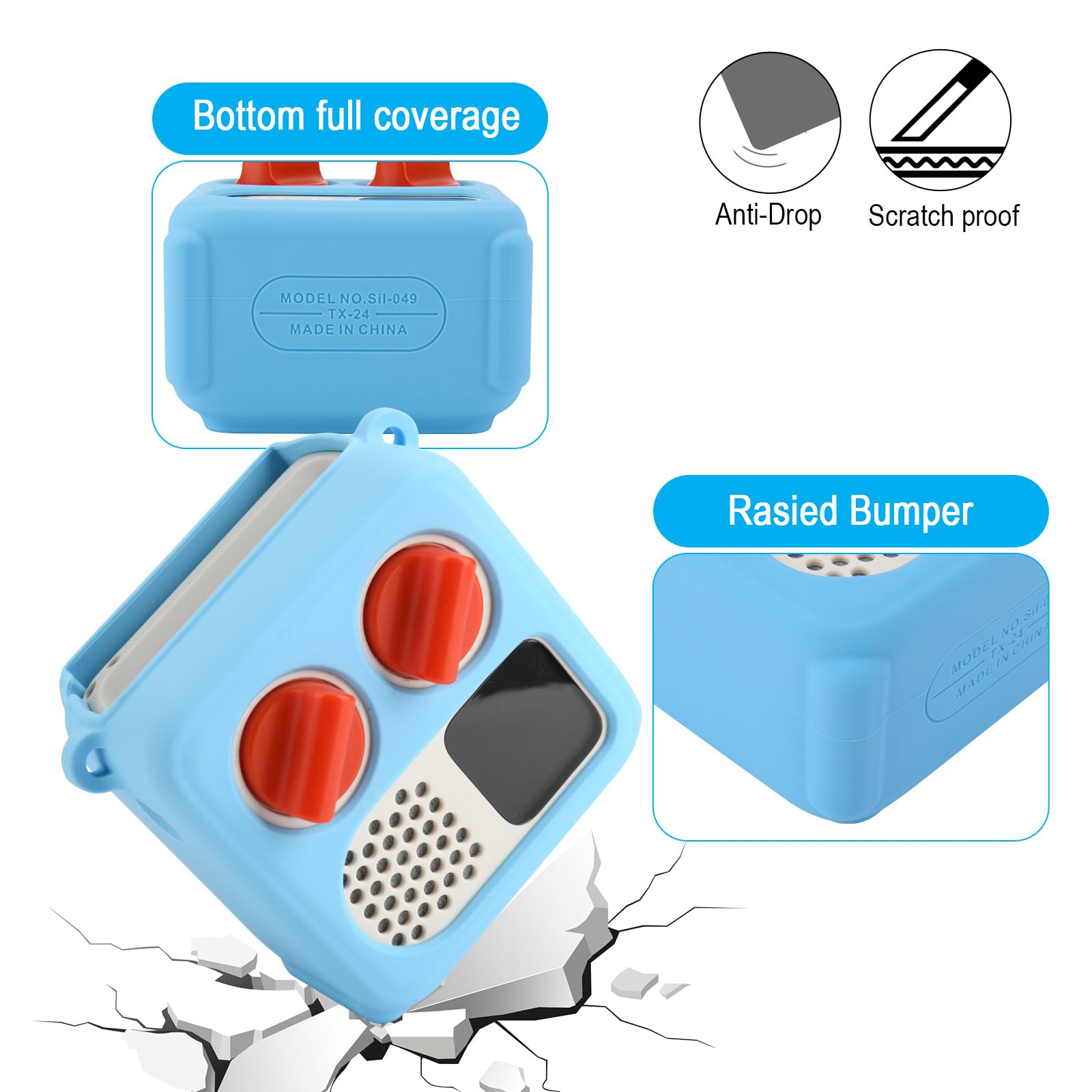 TXEsign Silicone Case Cover for Yoto Mini (2024 Edition) – Sky Blue with Adjustable Strap and Card Slot