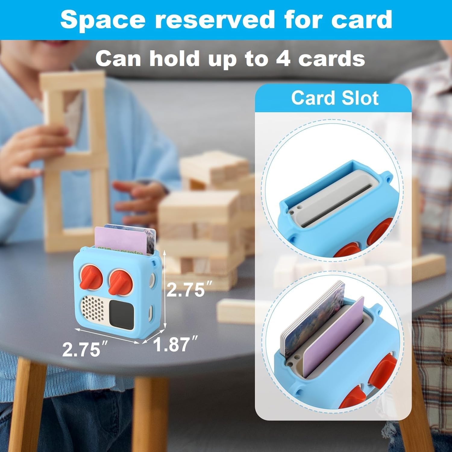 TXEsign Silicone Case Cover for Yoto Mini (2024 Edition) – Sky Blue with Adjustable Strap and Card Slot