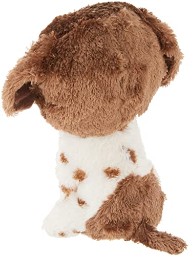 Ty Beanie Boo Muddles Dog Stuffed Animal, 15 cm, White & Brown with Glittering Blue Eyes