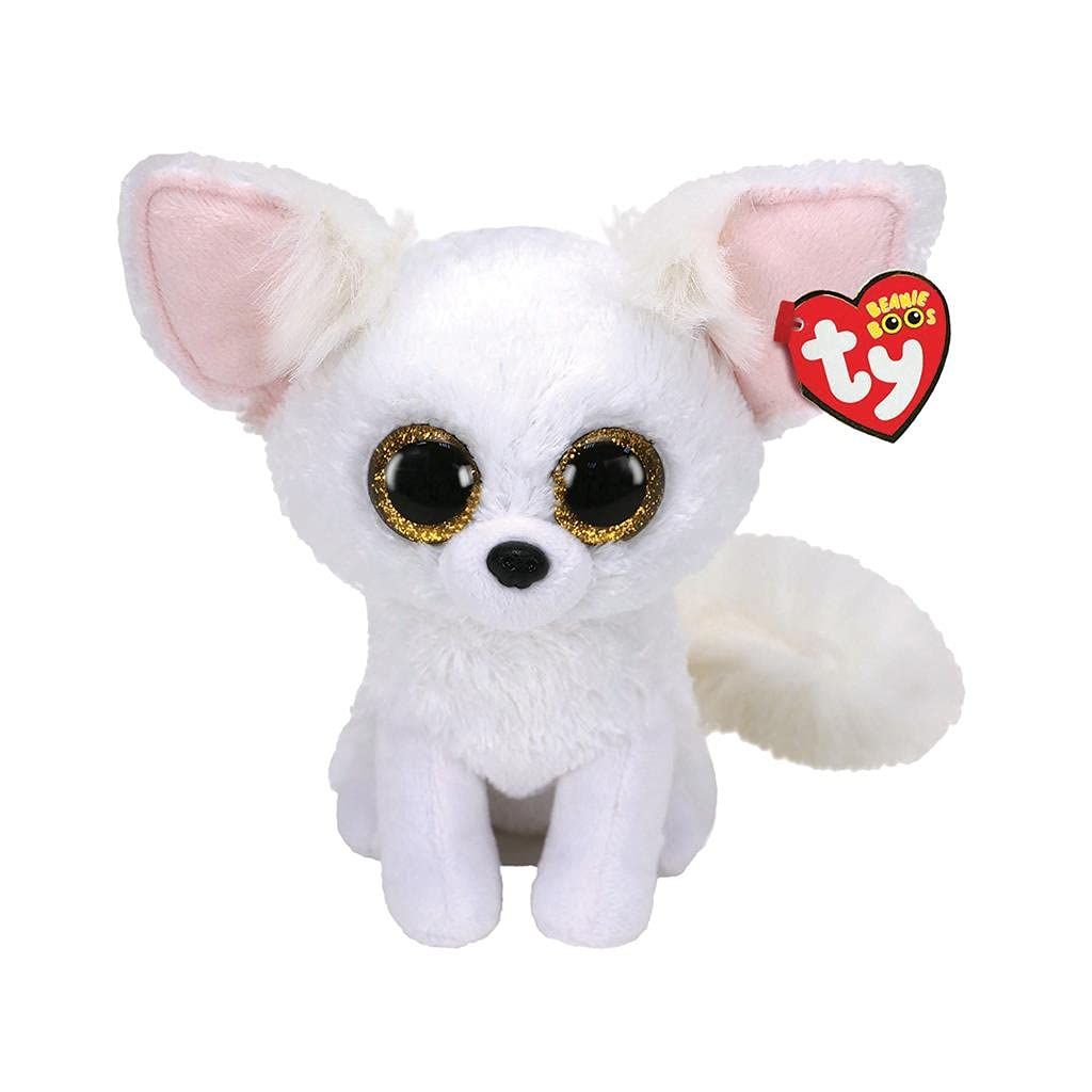 Ty Beanie Boo Phoenix Fox - 15 cm White Fox Stuffed Animal with Glitter Eyes