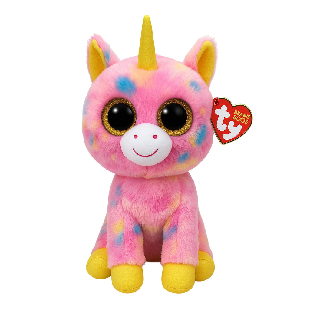 Ty Beanie Boos Fantasia Unicorn Plush – Soft Multicolor with Gold Glitter Accents