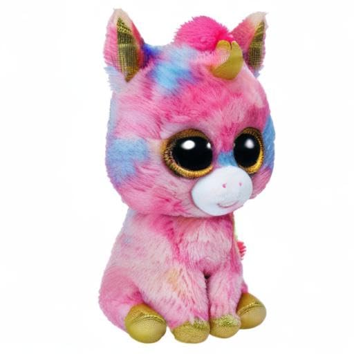 Ty Beanie Boos Fantasia Unicorn Plush – Soft Multicolor with Gold Glitter Accents