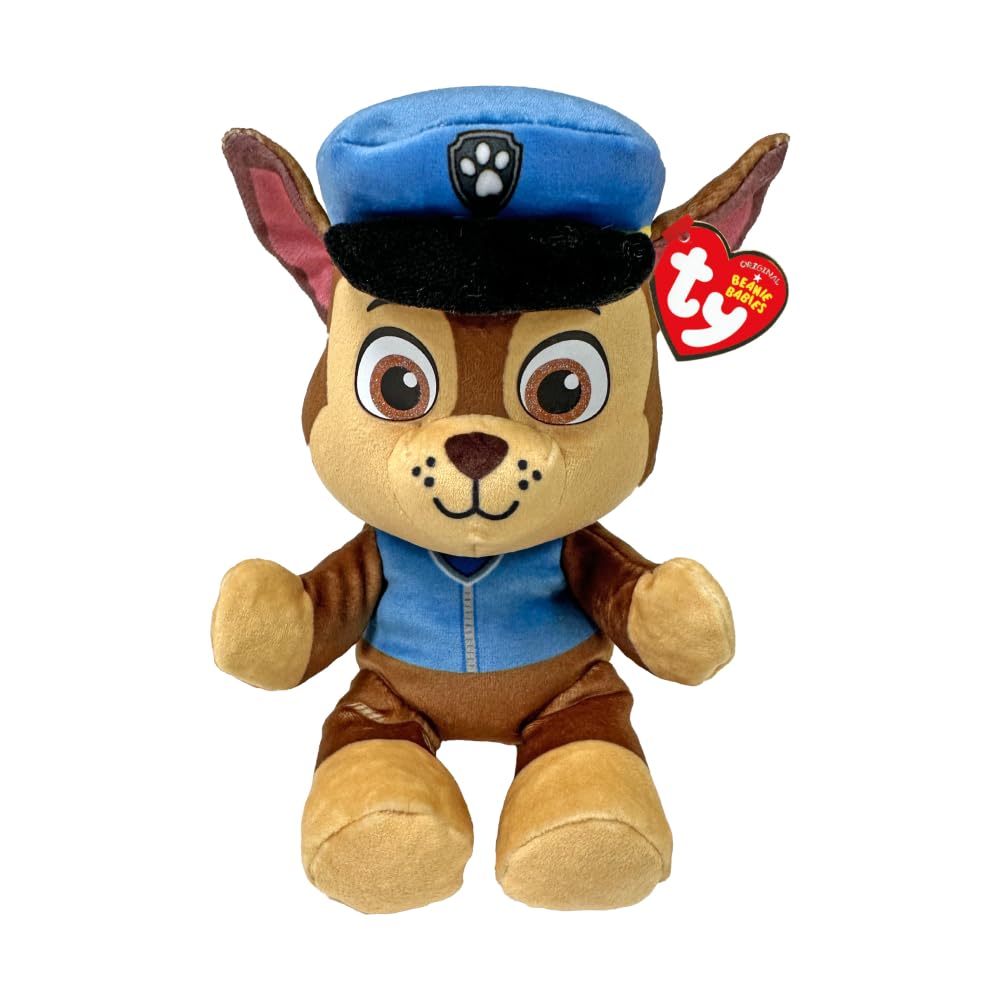 Ty Paw Patrol Chase Plush Toy – 20 cm Super Soft Floppy Collectible with Heart Tag