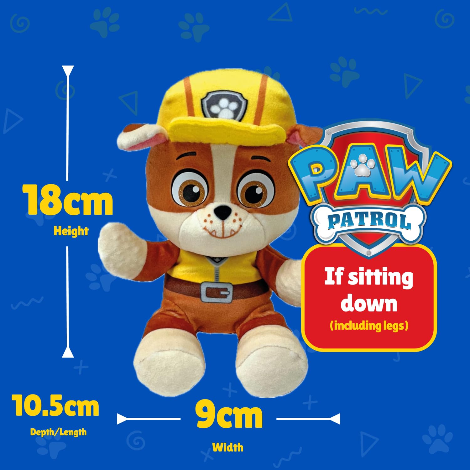 Ty Paw Patrol Rubble Plush Toy - 20 cm Soft Floppy Collectible