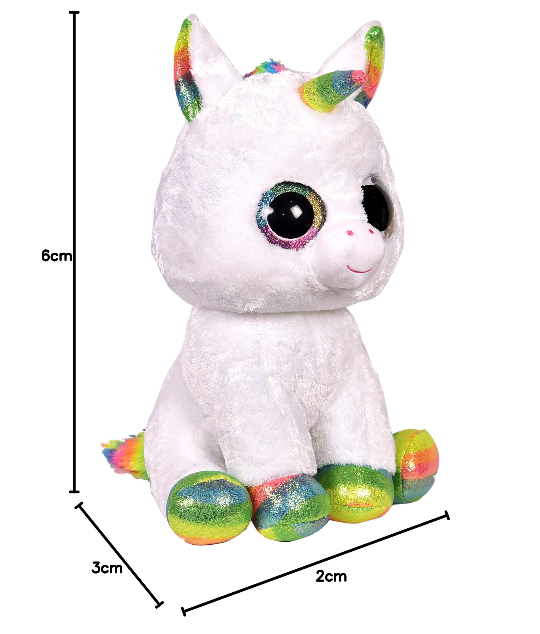 Ty PIXY White Unicorn Plush Toy – Small Soft Handmade Stuffed Animal