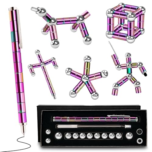 TYJHAFN Magnetic Fidget Pen – Modular Metal Stress Relief Toy & Writing Stylus for Adults
