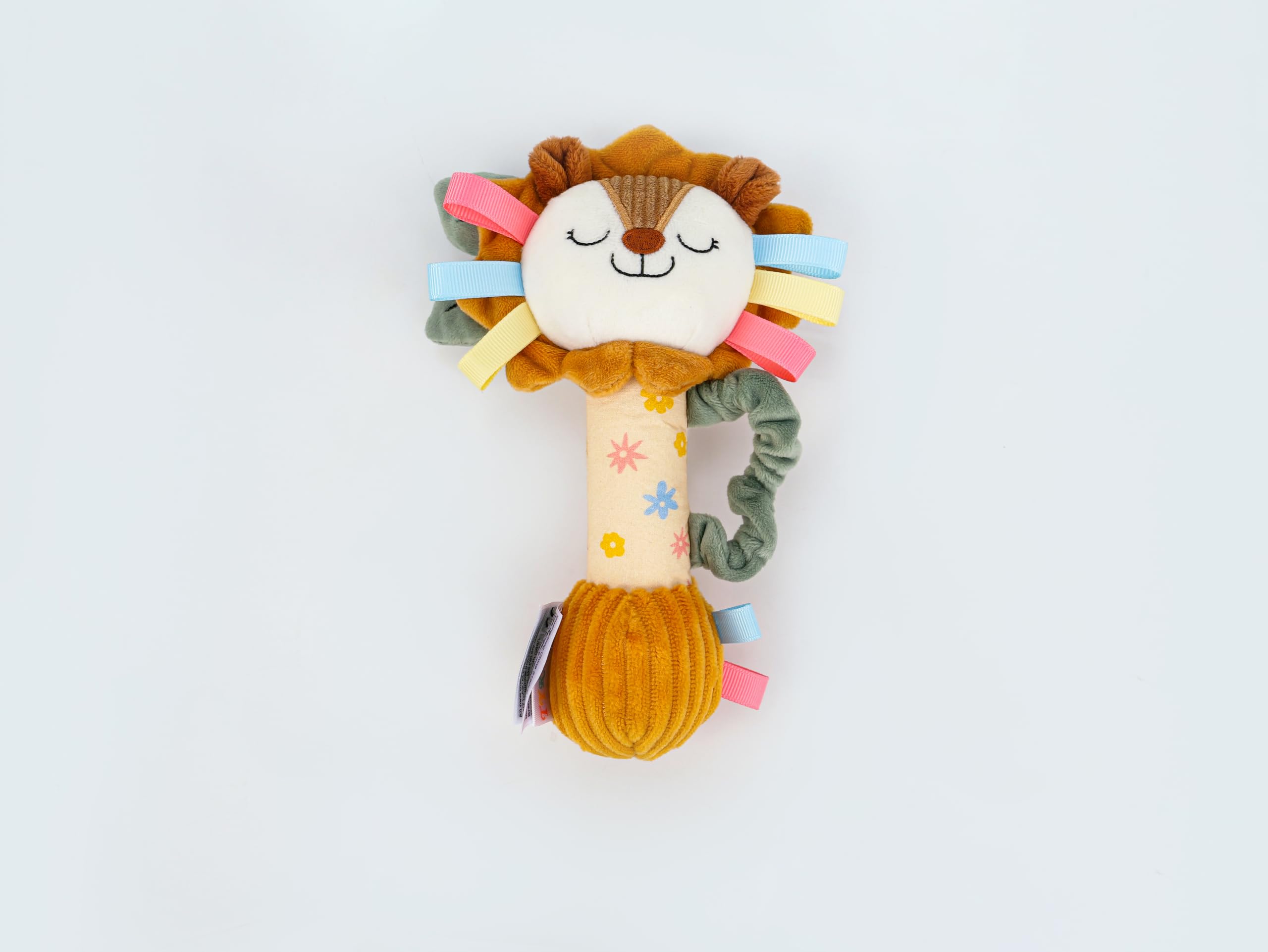 TYRY.HU Plush Lion Rattle – Soft Sensory Toy with Crinkle, Squeaker & Bell for Babies 0-12 Months