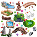 U-Zimikee 45 Pcs Resin Mini Garden Accessories Kit – Miniature Landscape Decorations for Dollhouses, Fairy Gardens, and Crafts