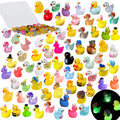 U-Zimikee 80 Mini Resin Ducks with Storage Box - Multicolor Tiny Duck Figurines for Fairy Gardens, Dollhouses & Hide and Seek