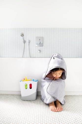 Ubbi Freestanding Bath Toy Organizer with Removable Drying Rack and Scoop, Gray