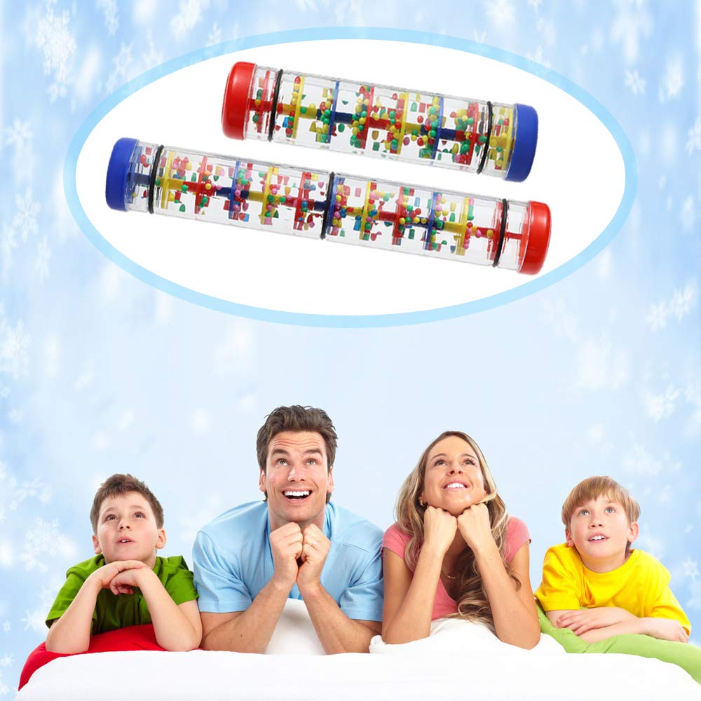 Ubblove 12-Inch Plastic Rainstick Rattle for Babies – Multicolor Sensory Toy with Beads