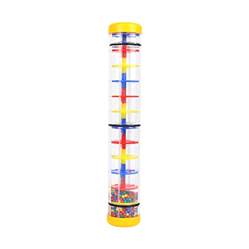 Ubblove 12 Inch Rainmaker Stick – Yellow Sensory Toy for Toddlers Ages 3+