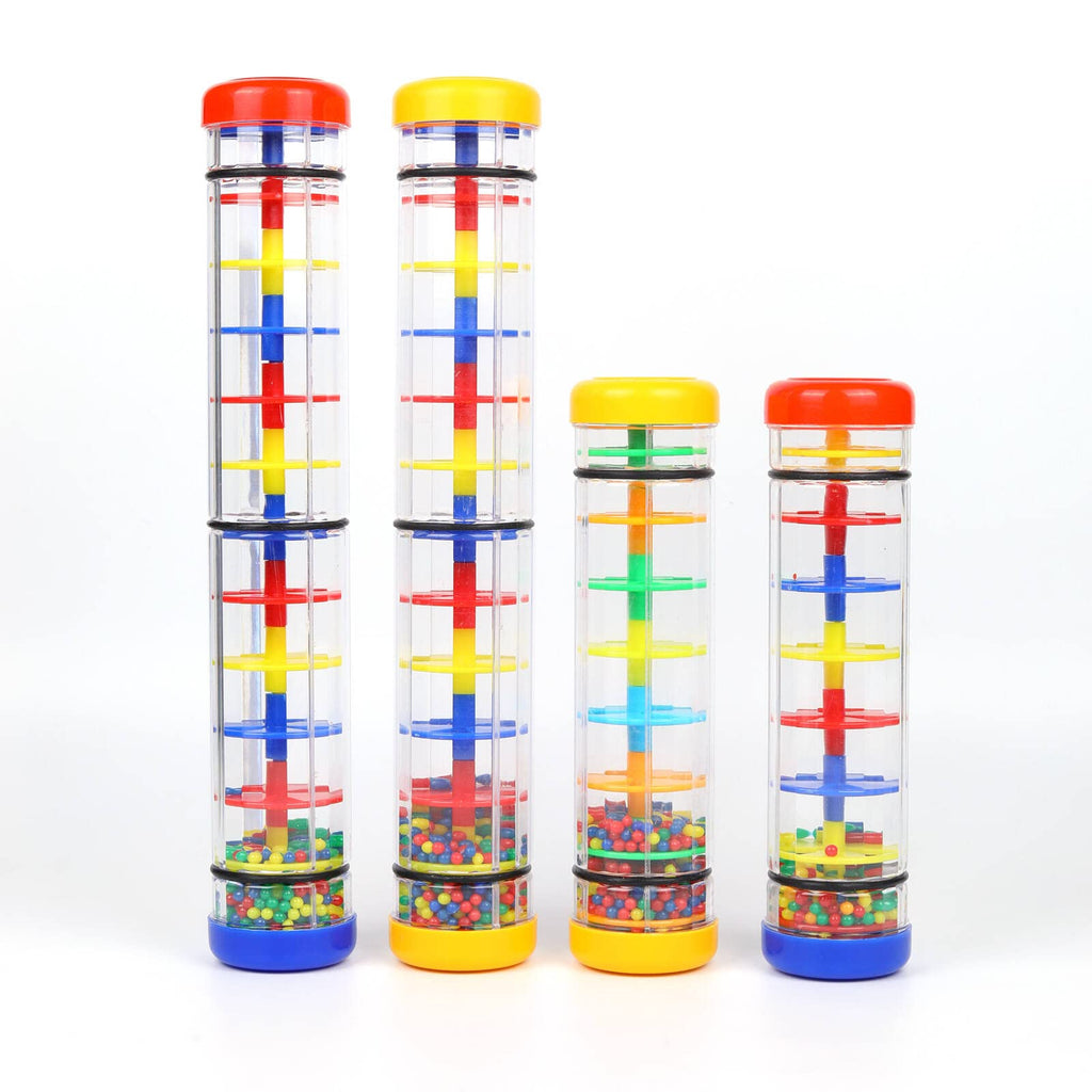 Ubblove 8-Inch Mini Rain Stick – Yellow Rainmaker Rattle for Sensory Play and Auditory Development