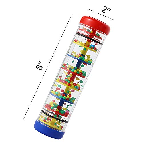 Ubblove 8-Inch Mini Rainstick Toy – Multi-Color Plastic Rain Shaker for Baby Sensory Auditory Play