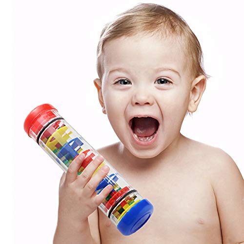 Ubblove 8-Inch Mini Rainstick Toy – Multi-Color Plastic Rain Shaker for Baby Sensory Auditory Play