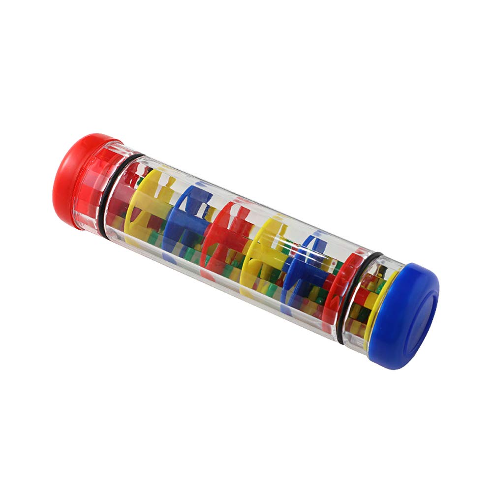 Ubblove 8-Inch Mini Rainstick Toy – Multi-Color Plastic Rain Shaker for Baby Sensory Auditory Play