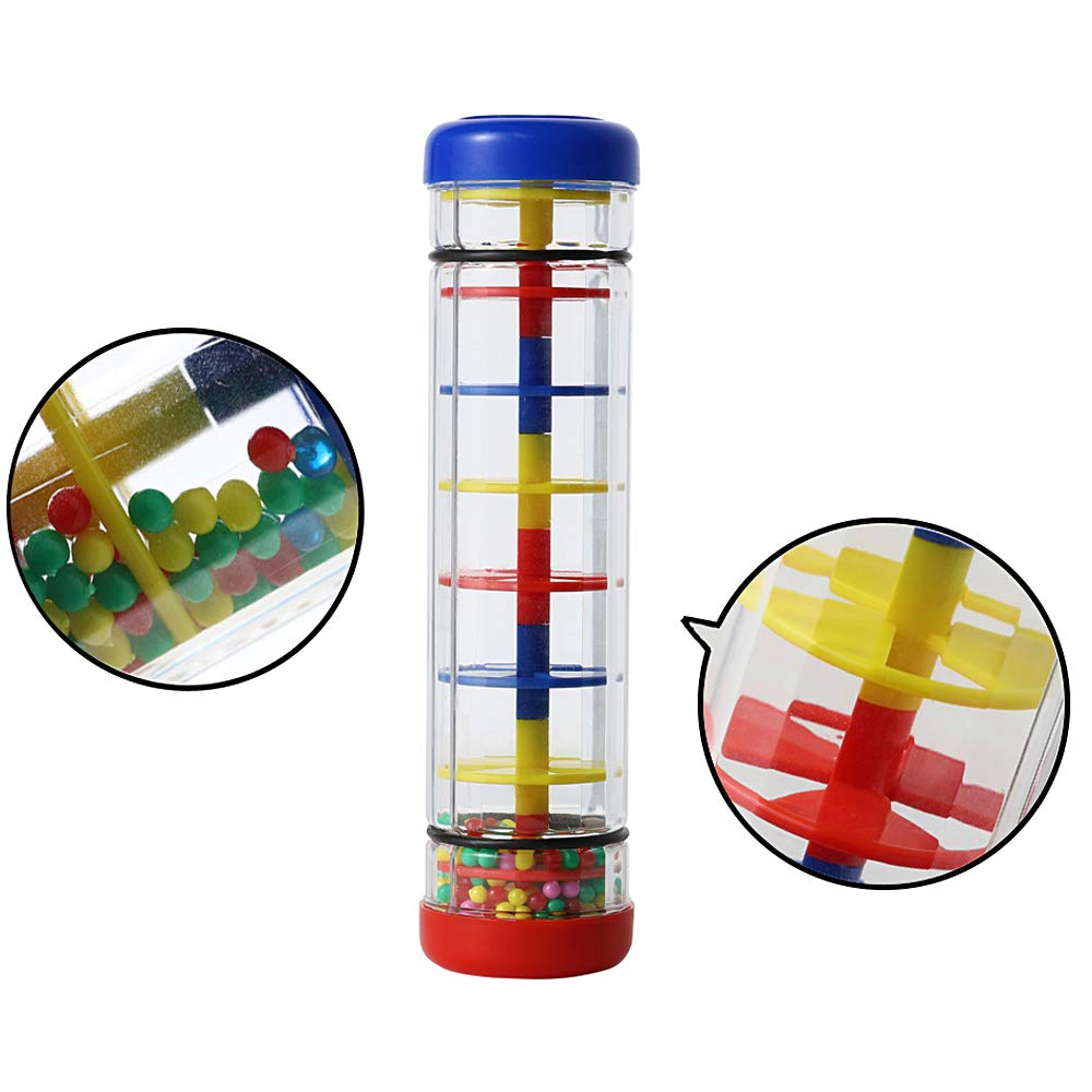 Ubblove 8-Inch Mini Rainstick Toy – Multi-Color Plastic Rain Shaker for Baby Sensory Auditory Play