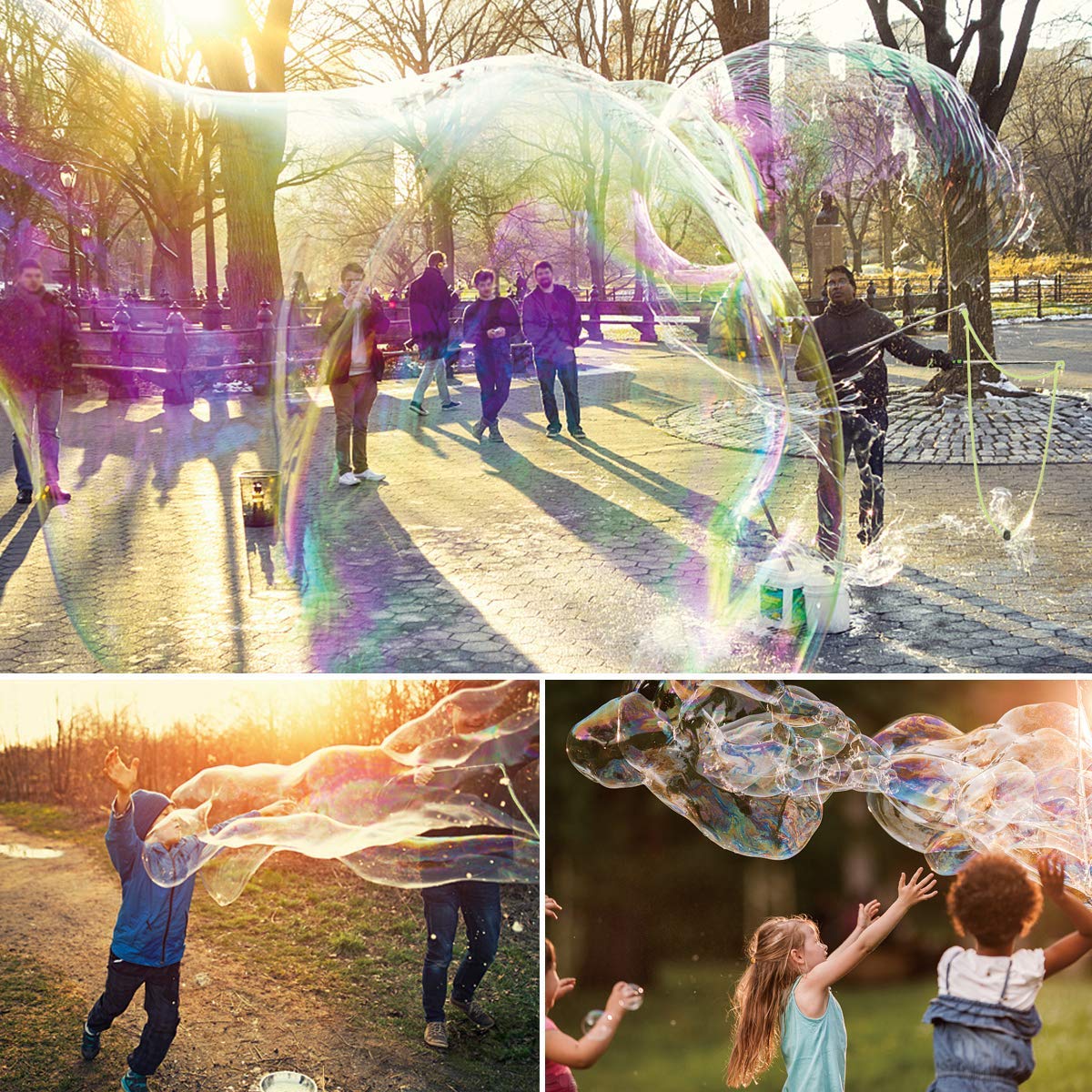 Ubitree Giant Bubble Wand – Stainless Steel Telescopic Bubble Blower with Storage Bag for Outdoor Fun