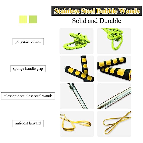 Ubitree Giant Bubble Wands - Stainless Steel Telescopic Bubble Maker for Outdoor Fun