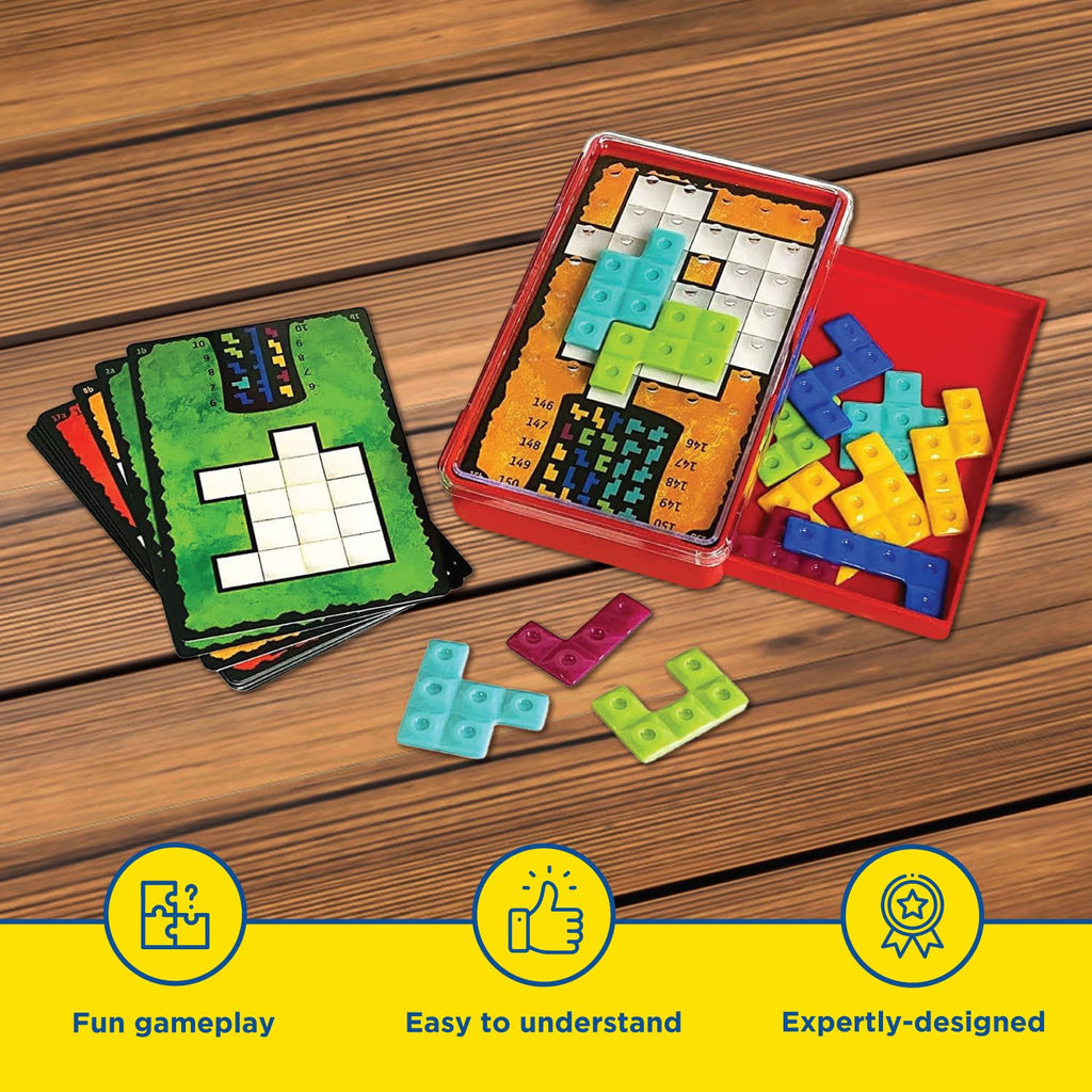 Ubongo: The Brain Game to Go – 200 Puzzles, 4 Levels, Solo Tile-Fitting Puzzle for Ages 8+