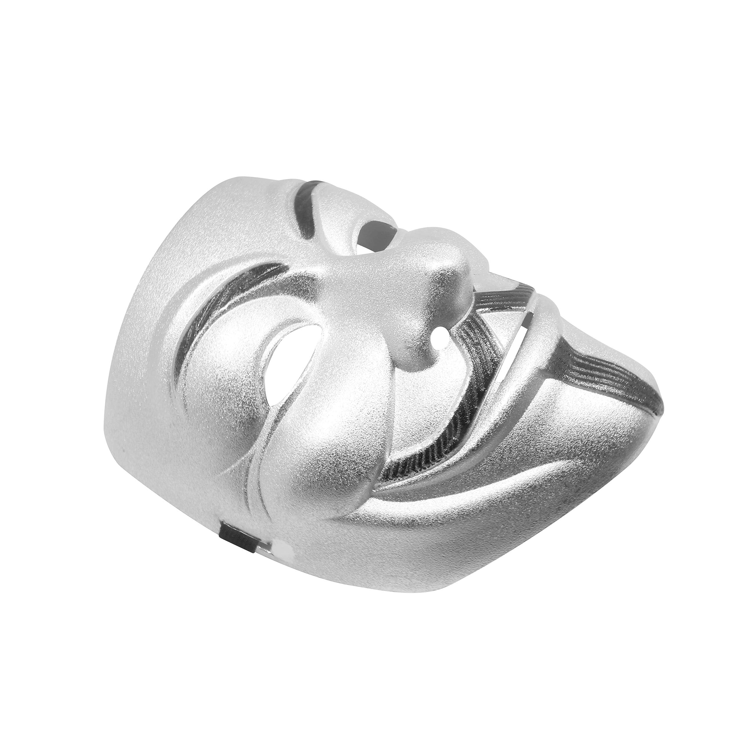Udekit V for Vendetta Hacker Mask – Movie Accurate Adjustable PVC Cosplay Mask for Adults and Kids