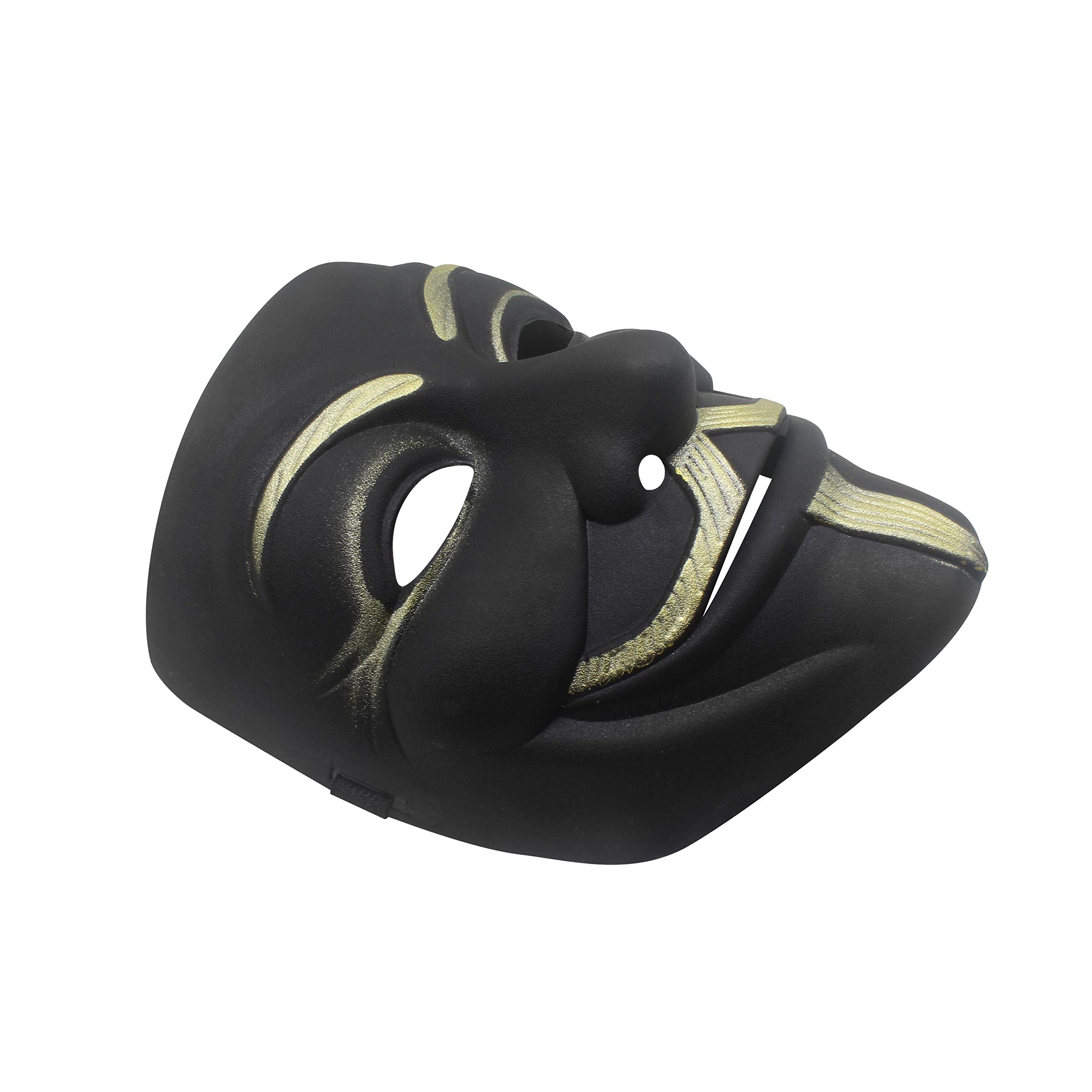 Udekit V for Vendetta Hacker Mask – Movie Accurate Adjustable PVC Cosplay Mask for Adults and Kids