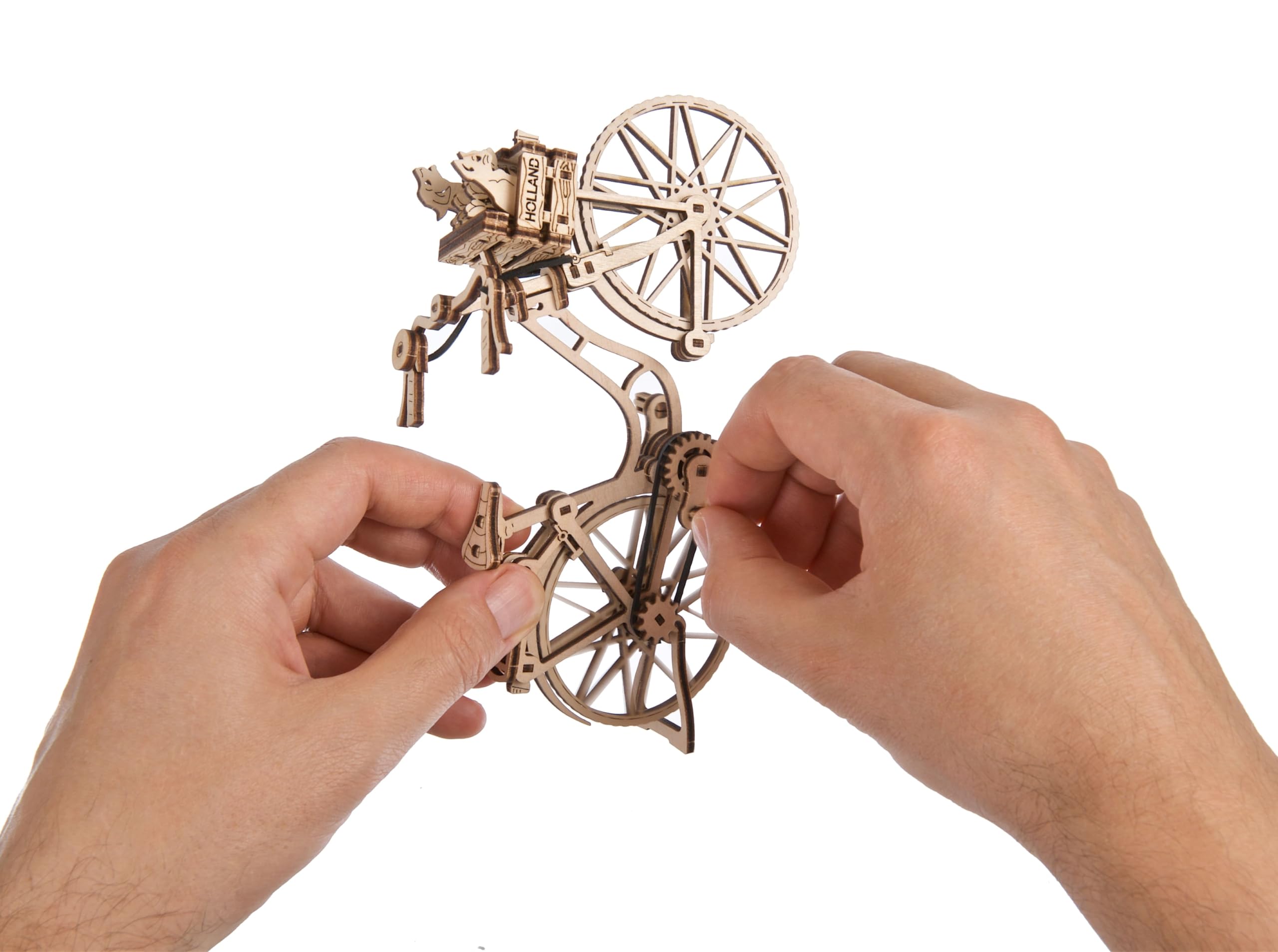 UGEARS Dutch Bicycle 3D Wooden Puzzle – 1:1850 Scale Model Kit for Adults