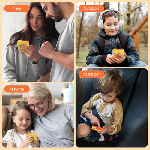 uimomn 4-in-1 Handheld Tic Tac Toe Game – Electronic Educational Toy with Memory Flash and Whack-a-Mole Modes