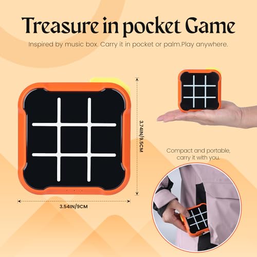 uimomn 4-in-1 Handheld Tic Tac Toe Game – Electronic Educational Toy with Memory Flash and Whack-a-Mole Modes