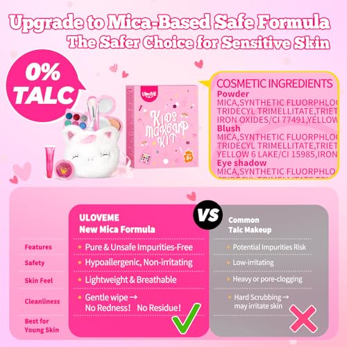 ULOVEME Kids Real Makeup Kit – Non-Toxic Washable Unicorn Makeup for Girls Ages 3-12
