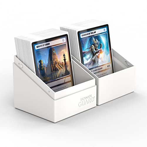 Ultimate Guard Boulder Solid 100+ Deck Case – White, Secure Storage for 100 Double-Sleeved Cards
