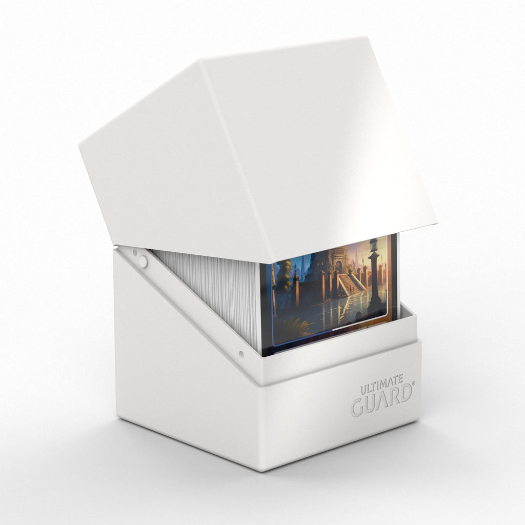 Ultimate Guard Boulder Solid 100+ Deck Case – White, Secure Storage for 100 Double-Sleeved Cards