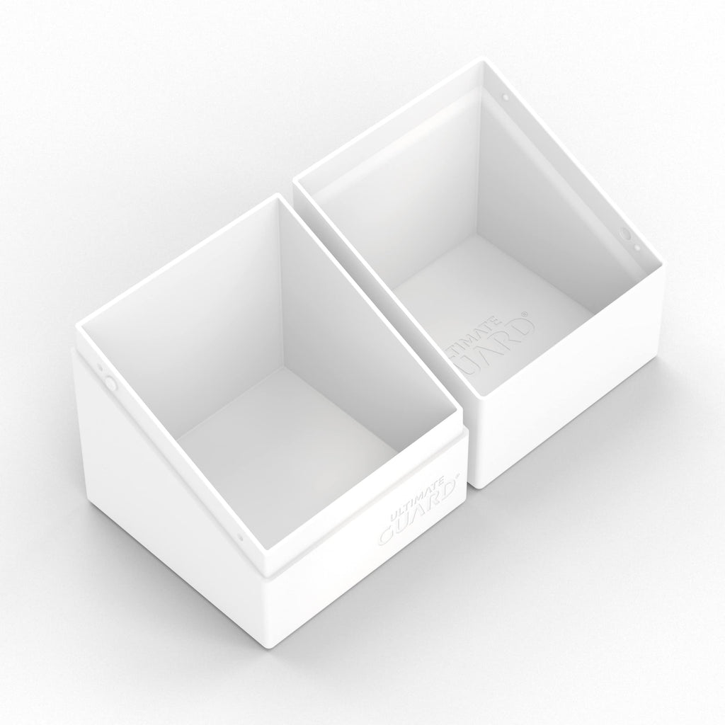 Ultimate Guard Boulder Solid 100+ Deck Case – White, Secure Storage for 100 Double-Sleeved Cards