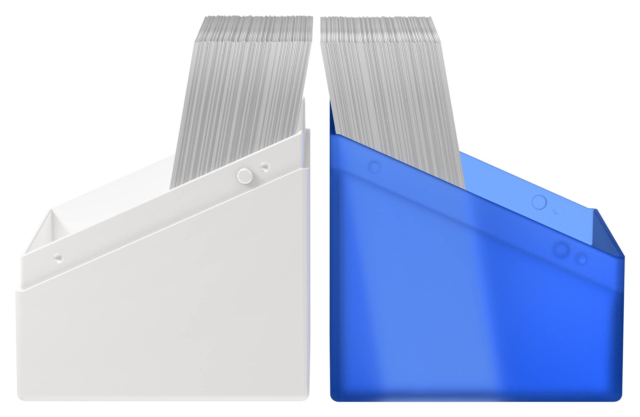 Ultimate Guard Boulder Synergy 100+ Deck Case - White/Blue - Holds 100 Double-Sleeved Cards - Secure Plastic Storage