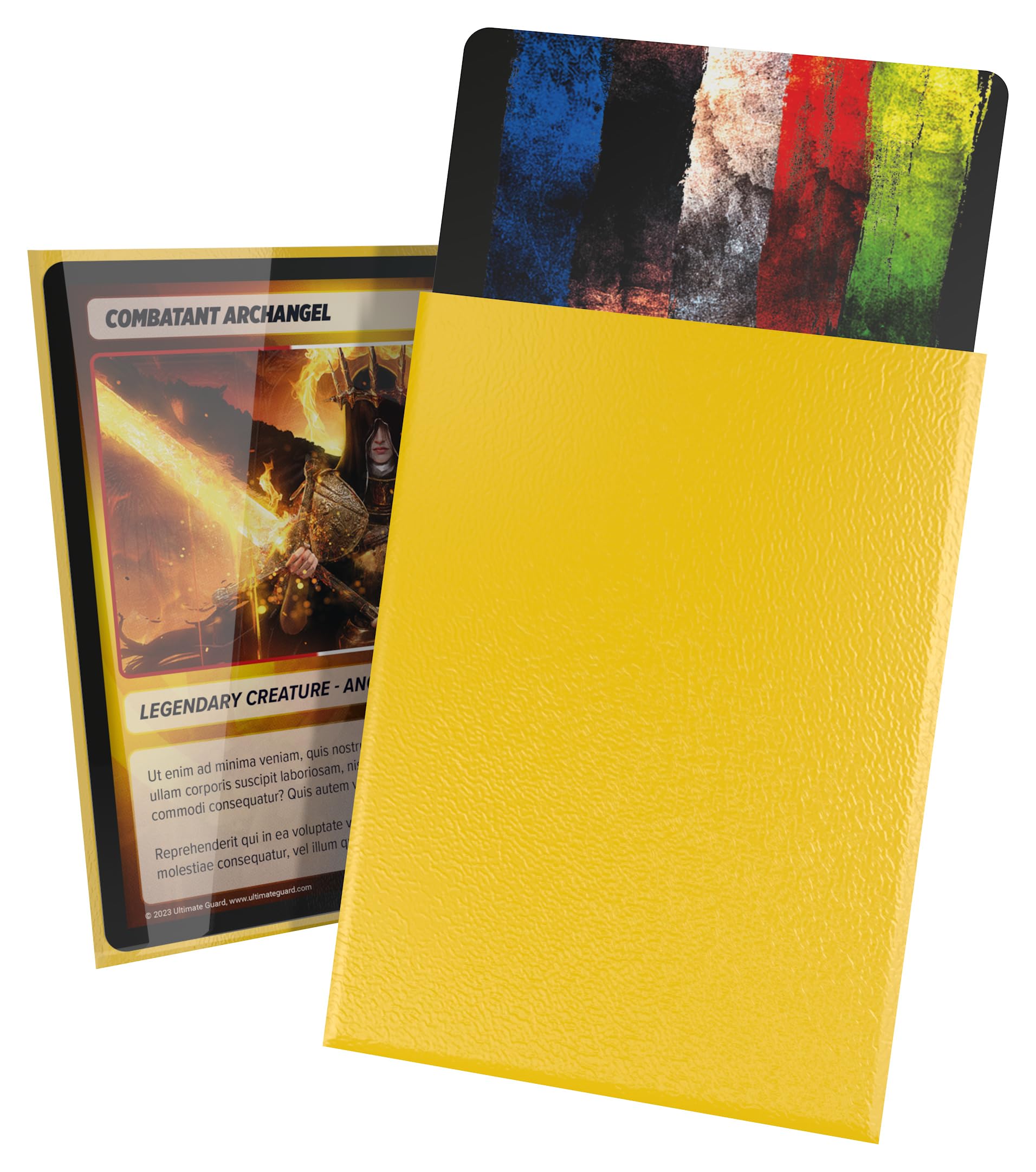 Ultimate Guard Cortex Card Sleeves (100 Pack) – Standard Size 66x91mm, Yellow Back, Glossy, Acid-Free