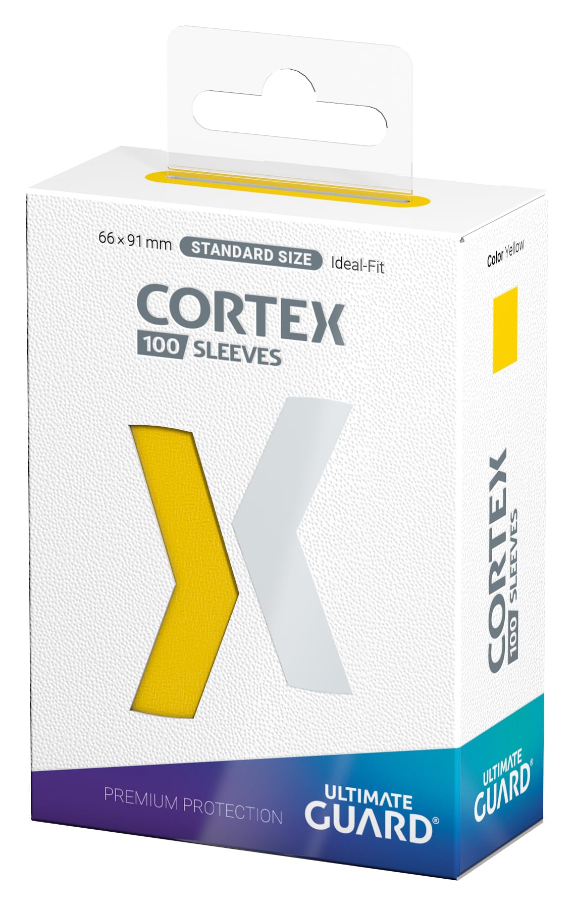 Ultimate Guard Cortex Card Sleeves (100 Pack) – Standard Size 66x91mm, Yellow Back, Glossy, Acid-Free
