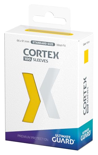 Ultimate Guard Cortex Card Sleeves (100 Pack) – Standard Size 66x91mm, Yellow Back, Glossy, Acid-Free