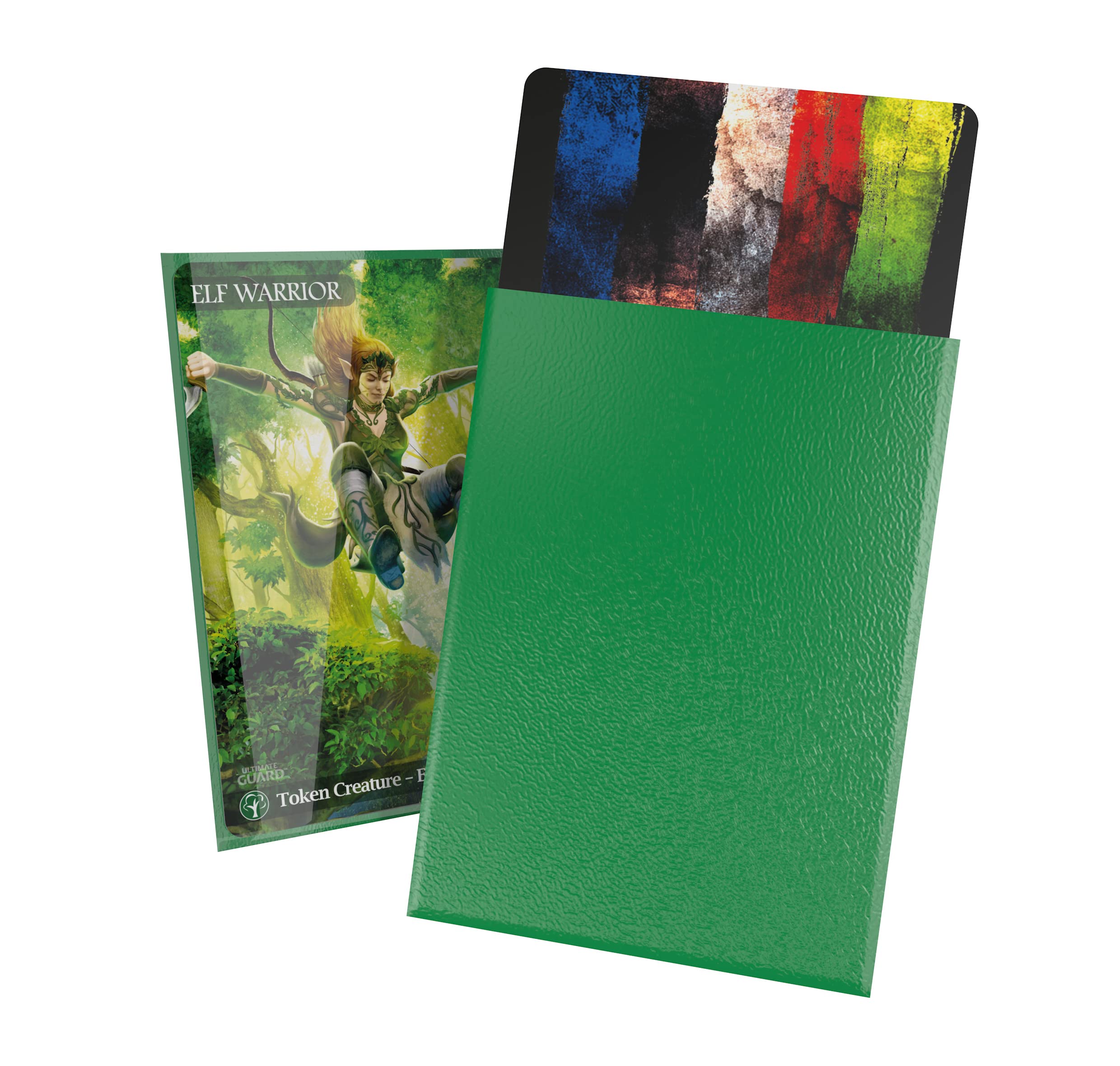 Ultimate Guard Cortex Outer Card Sleeves – 100 Standard Size, 66x91mm, Green Back, Glossy Finish, Acid-Free