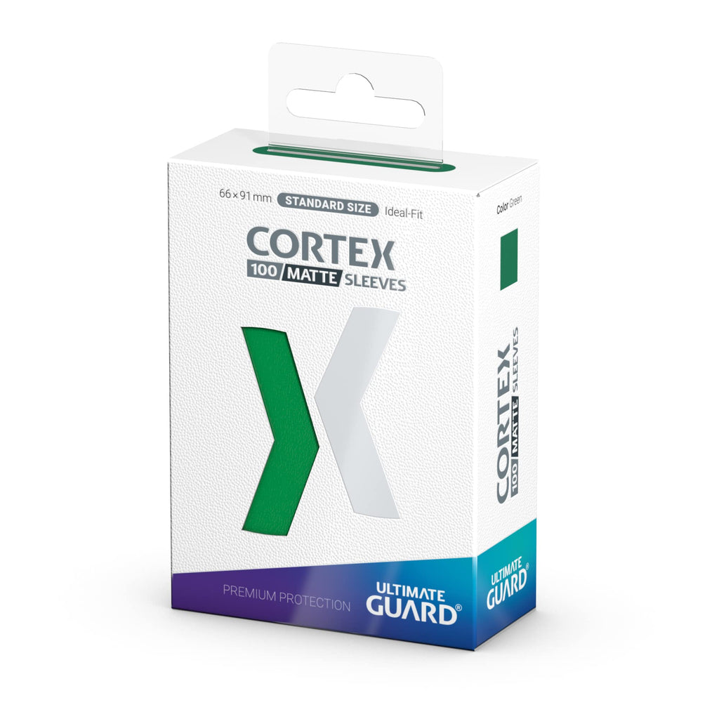 Ultimate Guard Cortex Outer Card Sleeves – 100 Standard Size TCG Sleeves (66x91mm), Glossy Front, Green Back