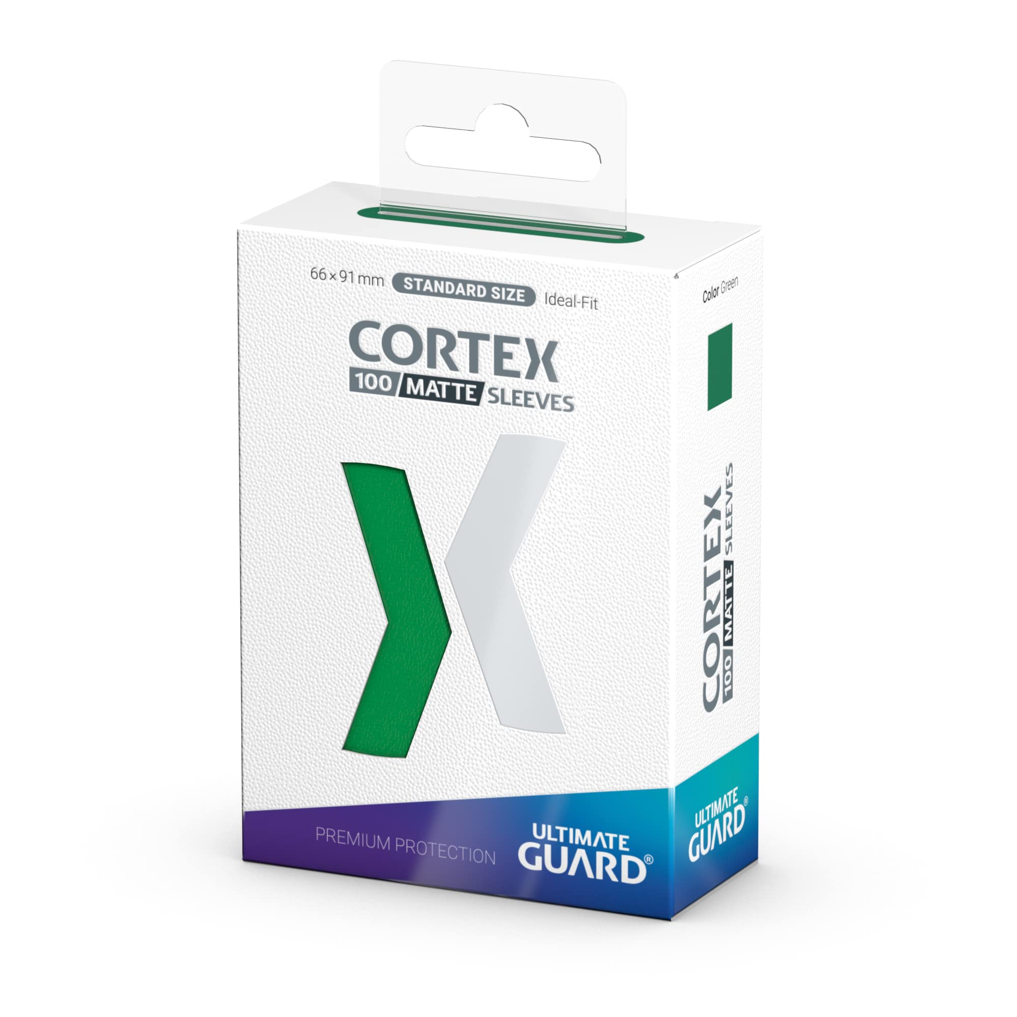 Ultimate Guard Cortex Outer Card Sleeves – 100 Standard Size TCG Sleeves (66x91mm), Glossy Front, Green Back