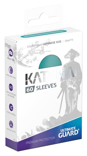Ultimate Guard Katana Sleeves (60ct, Japanese Size, Turquoise) – Acid-Free, PVC-Free TCG Protection