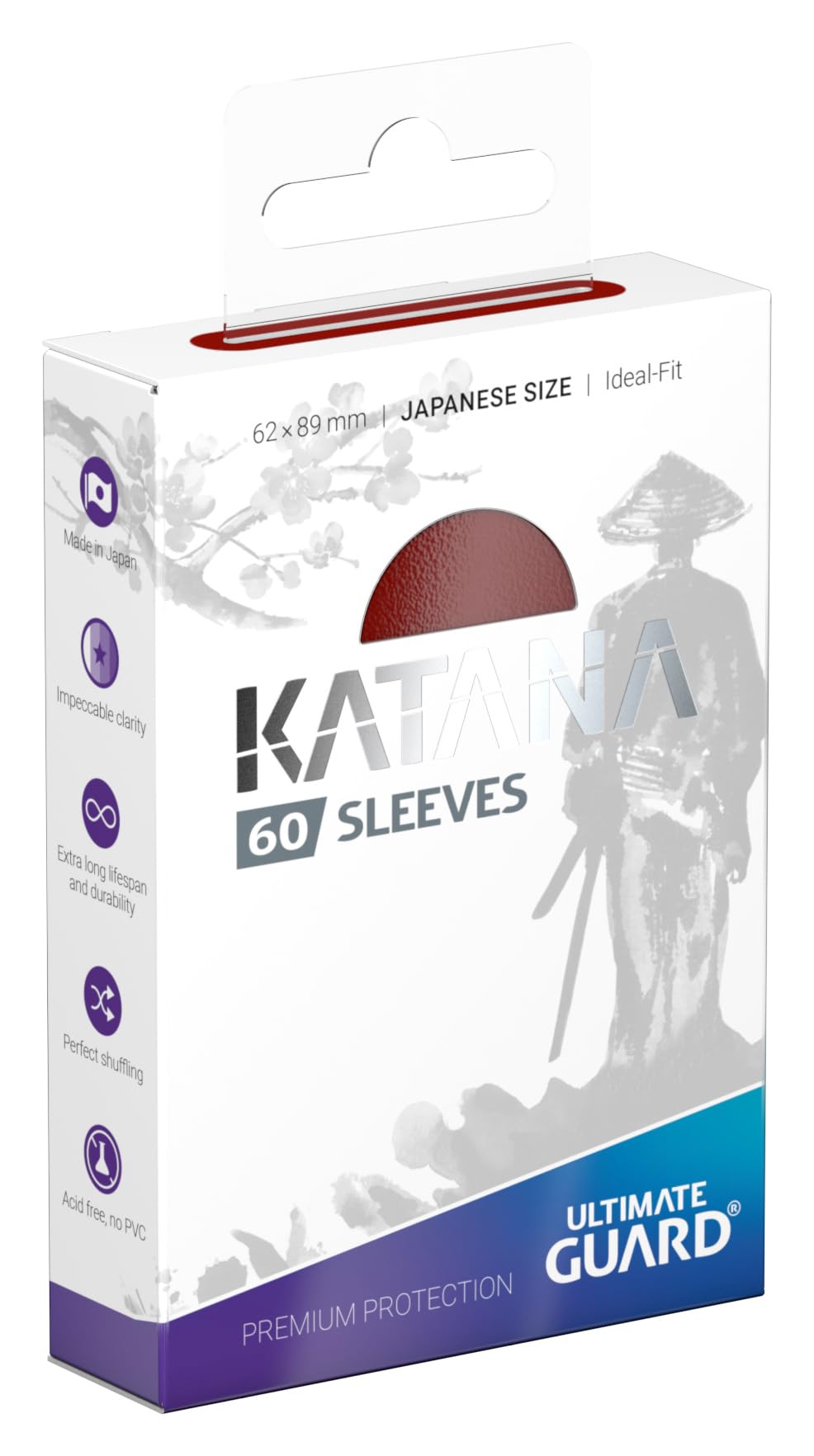 Ultimate Guard Katana Sleeves Japanese Size Red (60) – Opaque PP Card Protectors